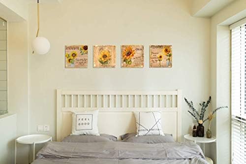 Цветно сликарство уметност 4 панели апстрактно мртва животна сончоглед уметнички дела платно печатење за дневна соба дома