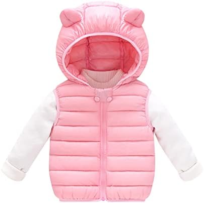 Jjhaevdy бебешки момчиња девојки пуфер јакна зимско топло руно залепено мечка мечка уши со качулка со лесна надворешна облека
