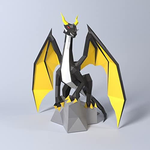Со поглед на летечкиот змеј 3Д модел на хартија DIY трофеј креативен оригами загатка геометриска хартија скулптура рачно изработена
