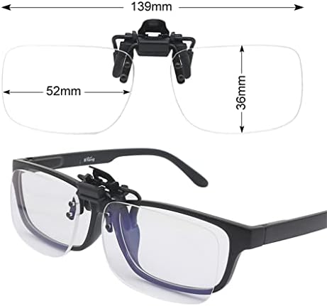 Yfqhdd -светлосни очила за читање на клип се превртуваат нагоре и надолу со рамка за лупа и лесна за носење погодна за читање