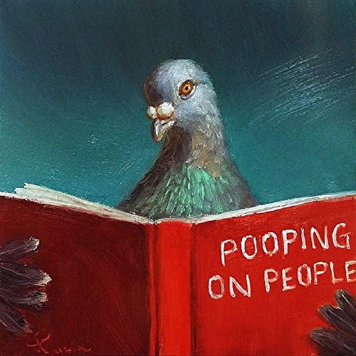 Слика педач за педали на луѓе од Луција Хефернан гулаб книга чудна новина Хумористична смешна постер за печатење на животински уметности,