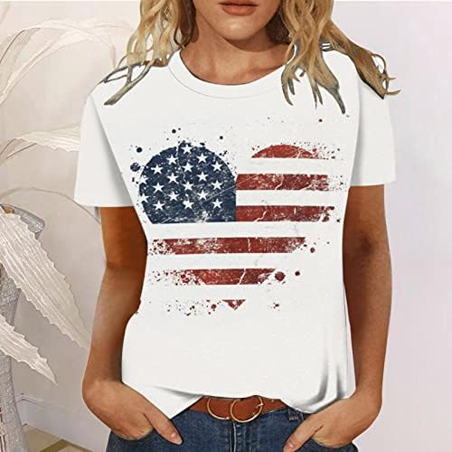 Патриотски врвови на 4 јули, 2023 година маици за жени модно американско знаме со врвни ленти маици маици на Денот на независност