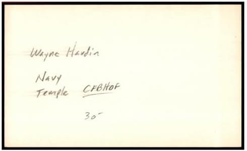 Вејн Хардин Потпиша Индекс Картичка 3х5 Автограм Морнарица Храмот CFHOF 87530-Колеџ Намалување На Потписи