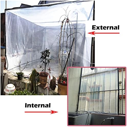 Аглцви чиста водоотпорна покривка Тарп, отворено чиста завеса за тарпа, ПЕ Тарпаулин со перфорации за растителни прозорец градинарски