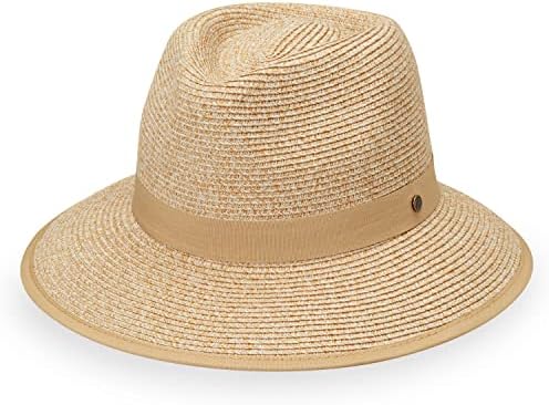 Компанија на Wallaroo Hat Company Petite Gabi Fedora - UPF 50+ - лесна - прилагодлива - пакувачка - дополнителна мала