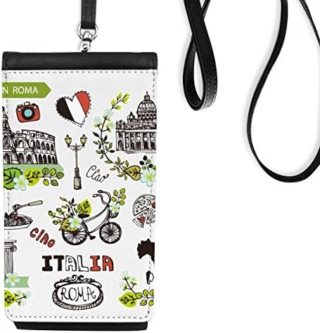 DiyThinker Spring Colosesum Roma Italy Graffiti Phone Woney Wallet чанта виси мобилна торбичка со црна џеб