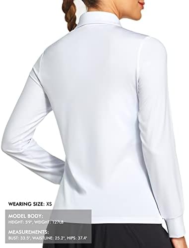 Isенска кошула за голф со долги ракави со долги ракави со лесна вежба за брзо вежбање на врвови за жени
