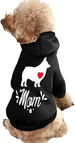 Велшки Корги куче мајка миленичиња дуксери меки топло кучиња џемпер печатено шема миленичиња миленичиња костуми со капи со капи
