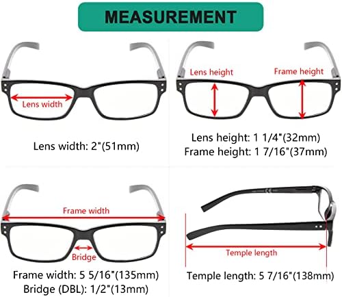Очила Заштедете 10% На Комплет 5 Пакети Класични Црни Очила За Читање За Мажи и 5 Пакети Пролетни Шарки Читатели +0,50