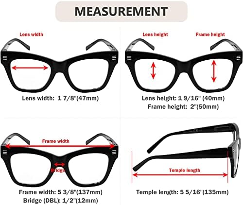 Eyekepper преголеми очила за читање за жени читатели на големи рамки - сива желка +1,75