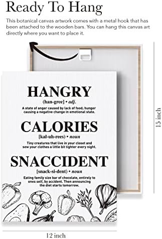 Evxid hangry calories Snaccident Дефиниција платно плака сликарство кујна wallидна уметност, кујнски принт врамен подготвен за виси за декор