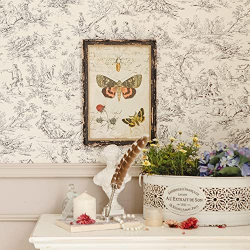Nikky Home Vintage Rramed Butterfly wallидна уметност постер печати рустикална слика декор Дрвен плакета знак за спална соба дневна