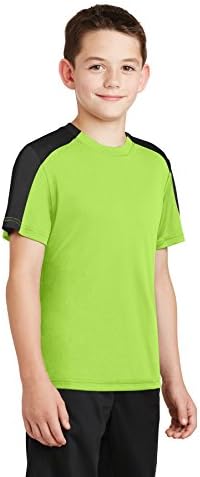 Sport-Tek Youth Poscharge Competer Cuter Competive Blocked Tee. Yst354 вар шок/ црна xs