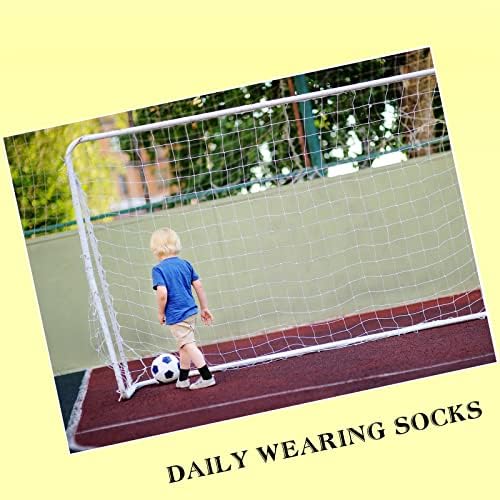 Џамегио 6 Пара Памучни Чорапи На Екипажот За Момчиња, Чорапи За Момчиња На Возраст Од 3-10 Години, Удобни Атлетски Чорапи Со Перничиња
