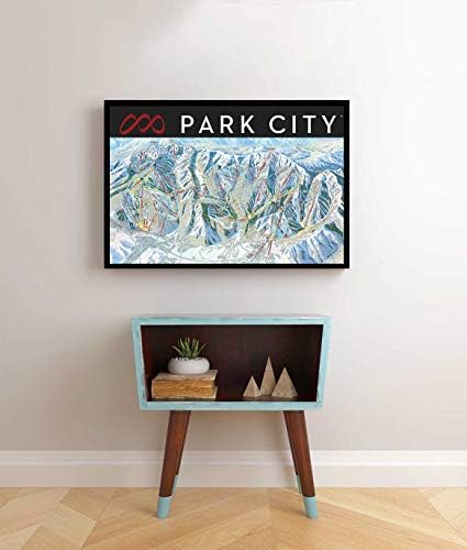 Постери за патеки за скијање на скијање во паркот Сити, врамени или нерасположени