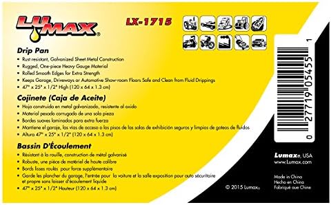 Lumax LX-1715 Сребрена 47 x 25 x 1/2 галванизирана капе тава отпорна на 'рѓа ја чува гаражата, патеките или автомобилските шоу-простории, безбедни