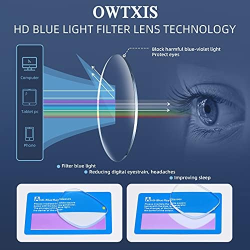 Owtxis 2 пакувања чаши за читање без безобразно за жени, читатели на блокирање на сина светлина, модни дијаманти сечење елегантни