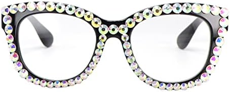 СЛАТКИ Слатки Стилски Женски Очила За Читање Преголеми Кристали Компјутер Сино Светло Блокирање На Читателите Очила