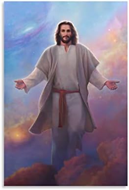 Исус велејќи ми дојде до мене религиозен постер за уметност на платно Исус, подготвен да се обеси врамен 12x16inch