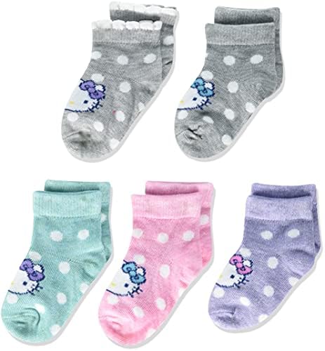Здраво Маче бебе-девојки 5 Спакувајте Кратки Чорапи