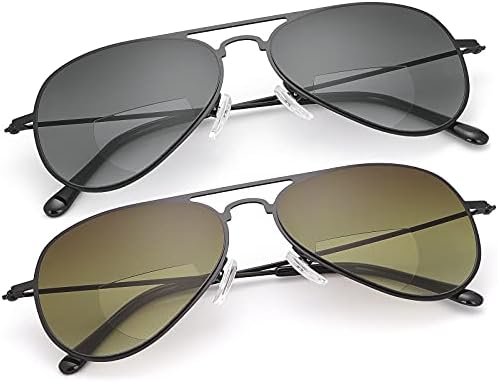 Yimi 2 пара Бифокално читање очила за сонце UV400 Заштита Спорт Сонце читатели на сина светлина за блокирање на очила за мажи жени