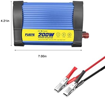 Инвертер 200W 12V до 110V со излез и двојна USB порта, DC во AC конвертор за автомобил/камион, 200 вати преносен инвертер за батерии