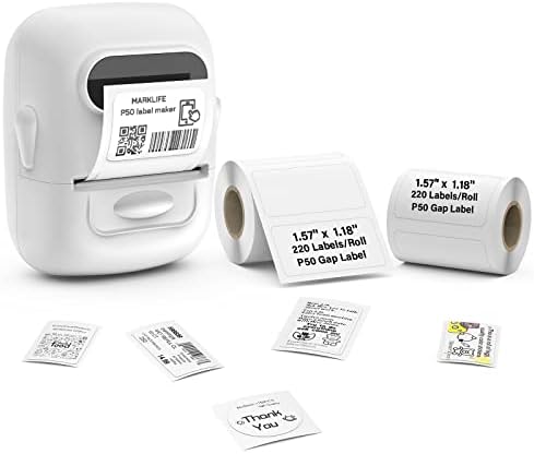 МАРКЛИФ Етикета Творецот Машина со 2 Ленти Баркод Етикета Печатач - Мини Преносни Bluetooth Термичка Етикета За Адреса Облека Накит Мало
