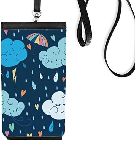 Облак чадор дожд срцев телефон Телефон паричник чанта што виси мобилна торбичка црн џеб
