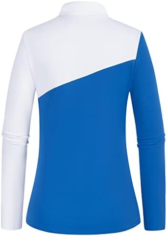 Jackек Смит женски долги ракави голф кошули Брзи суви поло маица во боја блок тенис атлетски кошули лесна тежина