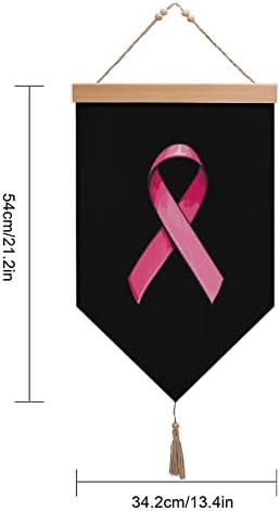 Nudquio розова сатенска лента со карцином на дојка памук постелнина виси знаме wallид знак слика слика за домашна градинарска тремот
