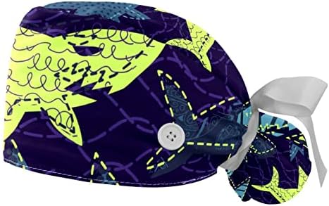 Авокадо 2 парчиња прилагодливи буфонски капи со копчиња и капаци за вратоврска на главата за џемпери лента