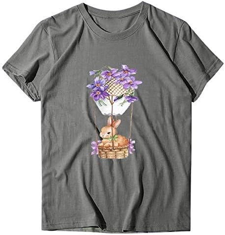 Летни врвови за жени маица за жени екипаж Велигденски печатење на блузи со блузи врвови на жени од тениска кошула
