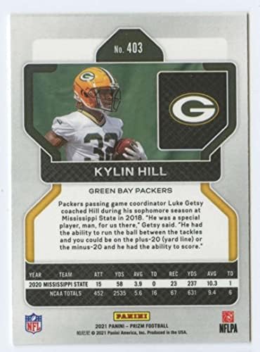 2021 Panini Prizm 403 Kylin Hill RC RC Dookie Green Bay Packers NFL Football Trading Card