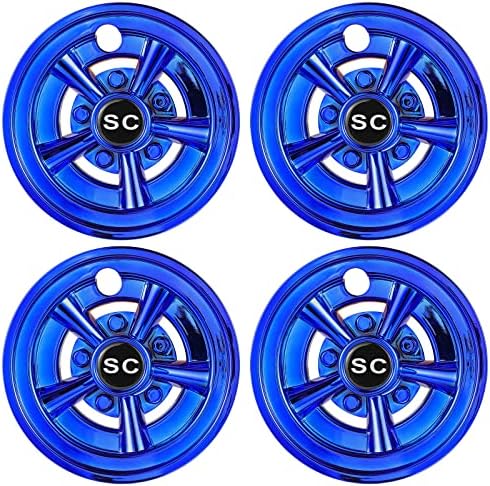 Hunchenxiang голф количка SS Wheel Covers for Ezgo, Club Car, Yamaha Par Car- 8 инчи хром центри за центри од 4