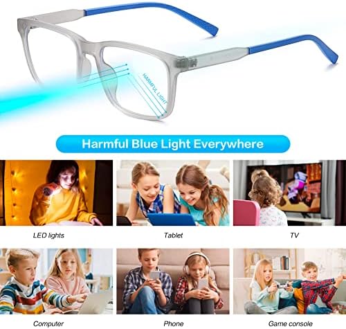 Bircenpro Сина Светлина Очила За Деца: 2 Пакет Компјутерски Отсјај Блокирање Анти Очила Вирус За Деца Игри Галс
