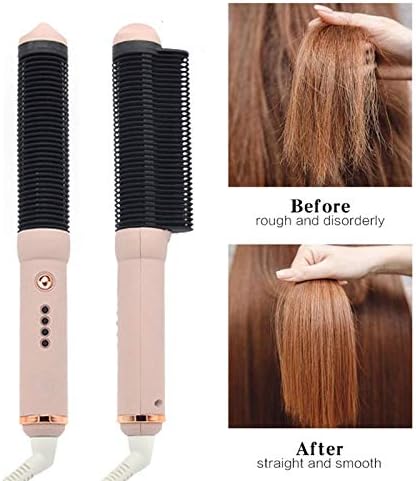 SDFGH Електрична коса зацрвнувач Професионална топла чешел зацрвстувањето мажи/жени исправи брзо греење на виткање пеглани