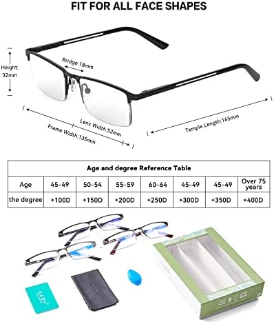 AABV 3 пакувања за читање очила сина светлина блокирање за жени мажи против замор на замор компјутерски читатели на очила за очила