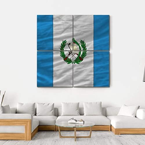 Ерго плус Национално знаме на Гватемала Wallидна уметност Зачудувачка истегната сликарска слика подготвена за виси за домашен декор - совршен