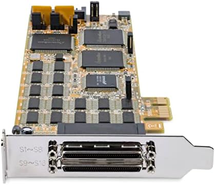 Startech.com PCI Express Serial картичка - 16 DB9 RS232 порти - низок + целосен профил - Multiport Serial Adapter - PCIE Сериска картичка