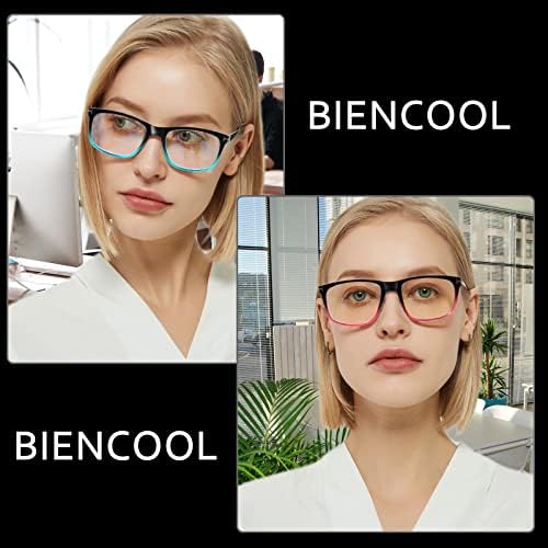Очила за читање на BiEncool 4 пара сини светло блокирање на очила за очила за чистачи на челаки за жени/мажи