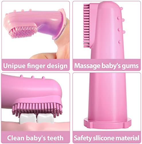 Силиконска четка за заби за прсти за мали деца + мали чаши за мали деца.
