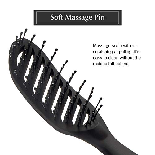 Fixbody Boar Tristles тркалезна четка за коса, нано термичка керамичка и јонска технологија за сушење на удар | Fixbody Curved Fent Chruse