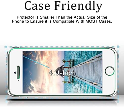 КАРИН 2-Пакет Дизајниран За iPhone SE , iPhone 5S, iPhone 5, iPhone 5C Заштитник На Екранот Од Калено Стакло, Против Гребење, Без Меурчиња,