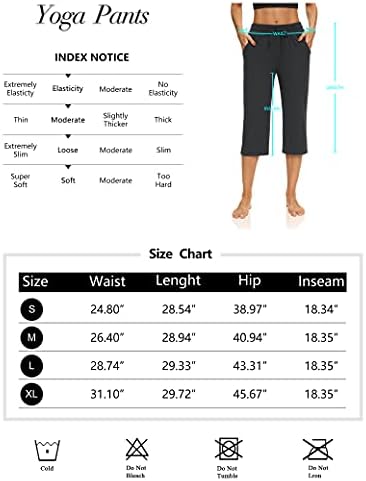 ZJCT женски јога капри панталони широки нозе влечење удобно лабава дневна пижама каприс за жени со џебови