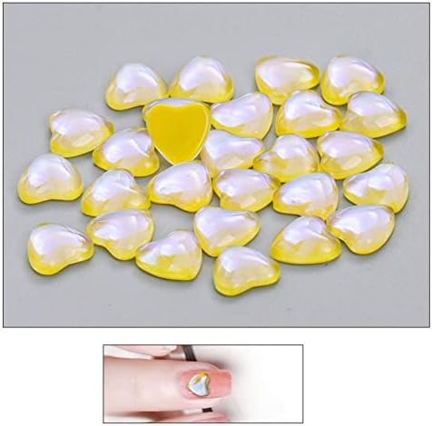 50 парчиња накит за нокти одлично заслепувачки DIY лажни природни нокти Loveубов срце шарм привлечни украси за нокти -
