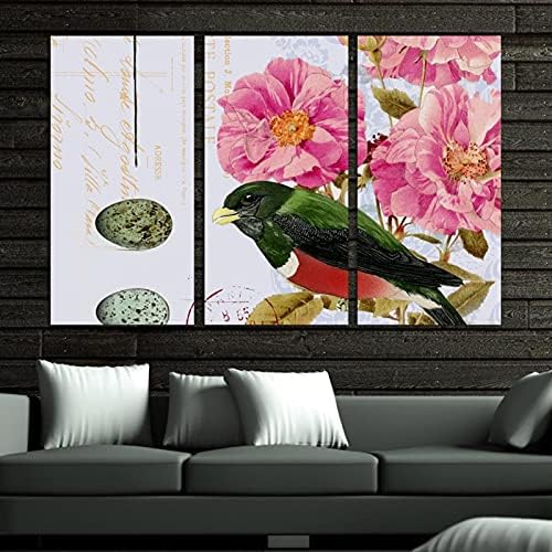Wallидна уметност за дневна соба, маслено сликарство на платно, големи врамени птици и ламји пејзажни уметнички дела за декор за домашна