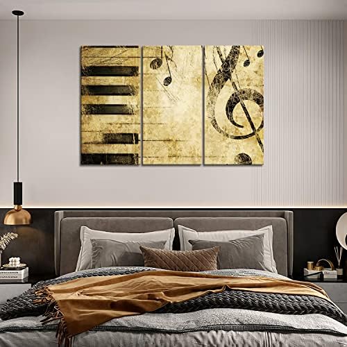 Белешка и клучеви на пијано во хартиени wallидни уметнички слики со слики на печатење на платно музика Сликата за домашна модерна декорација