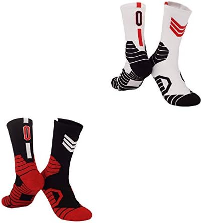 Инагве 2 пара играчи на бајкетбол атлетски чорапи кошаркарски екипаж чорапи памук влага губење чорапи за мажи за жени жени подарок