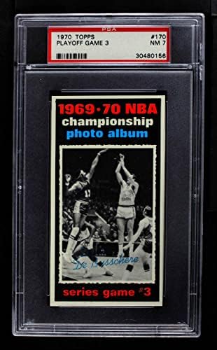 1970 Топпс 170 1969-70 НБА шампионат - Игра 3 Дејв Дебосшер Никс/Лејкерс ПСА ПСА 7.00 Никс/Лејкерс Универзитет во Детроит Мерси