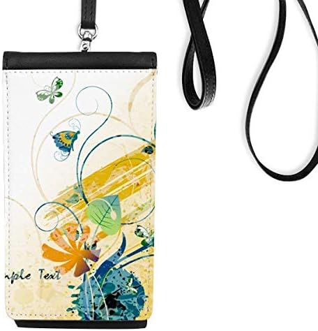Елегантна пеперутка рурална цветна телефонска чанта чанта што виси мобилна торбичка црн џеб